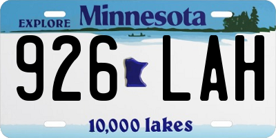 MN license plate 926LAH