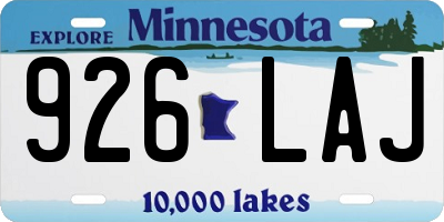 MN license plate 926LAJ