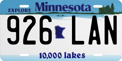 MN license plate 926LAN