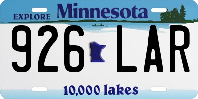 MN license plate 926LAR