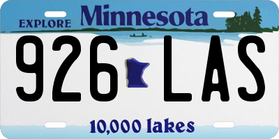 MN license plate 926LAS