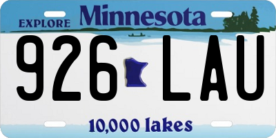 MN license plate 926LAU