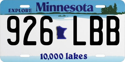 MN license plate 926LBB