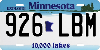 MN license plate 926LBM