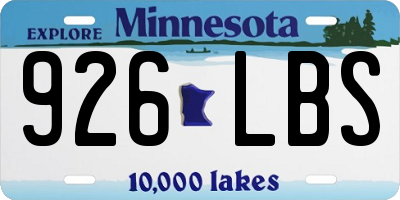 MN license plate 926LBS