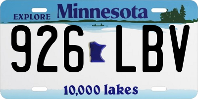 MN license plate 926LBV