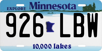 MN license plate 926LBW
