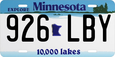 MN license plate 926LBY