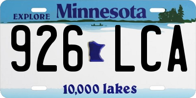MN license plate 926LCA