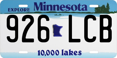 MN license plate 926LCB