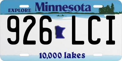 MN license plate 926LCI