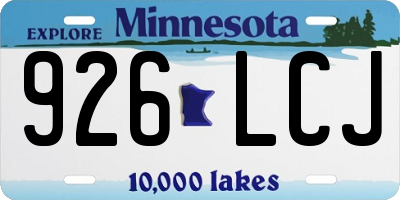 MN license plate 926LCJ