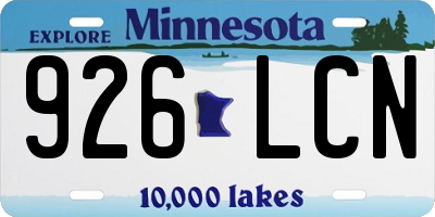 MN license plate 926LCN