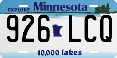 MN license plate 926LCQ