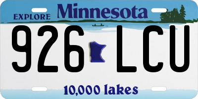 MN license plate 926LCU