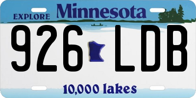 MN license plate 926LDB