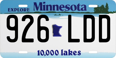MN license plate 926LDD