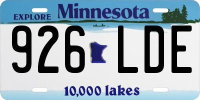 MN license plate 926LDE