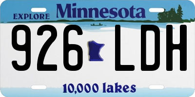 MN license plate 926LDH