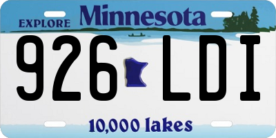 MN license plate 926LDI
