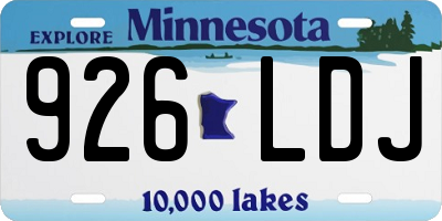 MN license plate 926LDJ