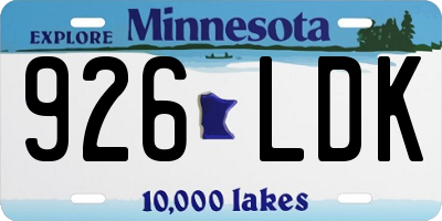 MN license plate 926LDK