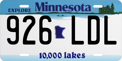 MN license plate 926LDL