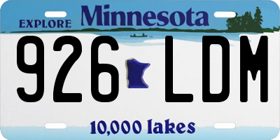 MN license plate 926LDM