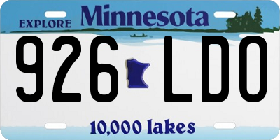 MN license plate 926LDO