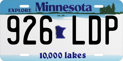 MN license plate 926LDP