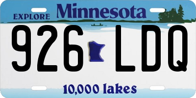 MN license plate 926LDQ