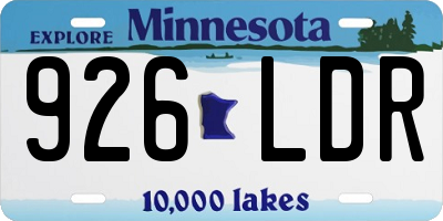 MN license plate 926LDR