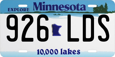 MN license plate 926LDS