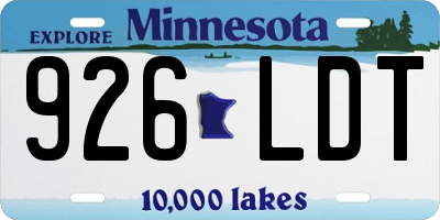 MN license plate 926LDT