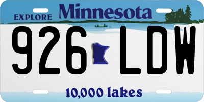 MN license plate 926LDW