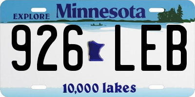 MN license plate 926LEB