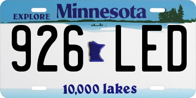 MN license plate 926LED