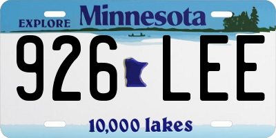 MN license plate 926LEE