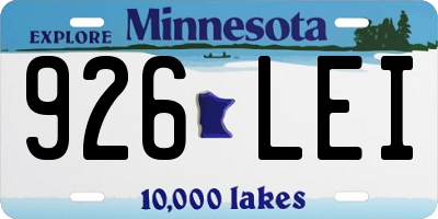 MN license plate 926LEI