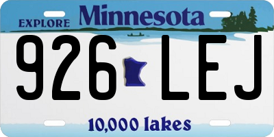 MN license plate 926LEJ