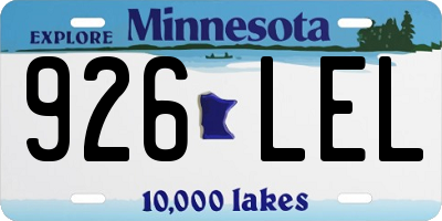 MN license plate 926LEL
