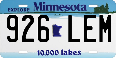 MN license plate 926LEM