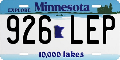 MN license plate 926LEP