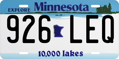 MN license plate 926LEQ