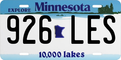 MN license plate 926LES