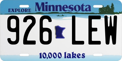 MN license plate 926LEW
