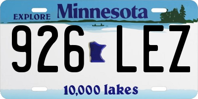 MN license plate 926LEZ