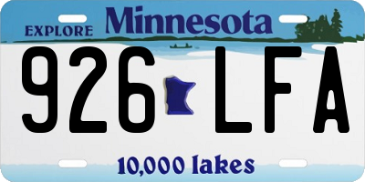 MN license plate 926LFA