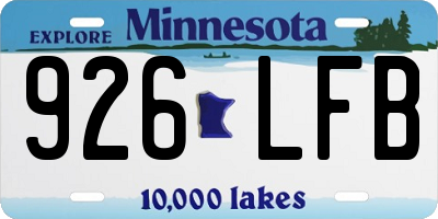 MN license plate 926LFB