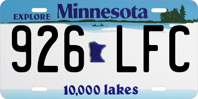 MN license plate 926LFC